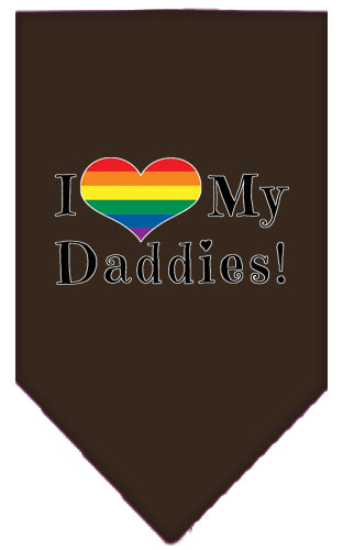 I Heart my Daddies Screen Print Bandana Cocoa Large
